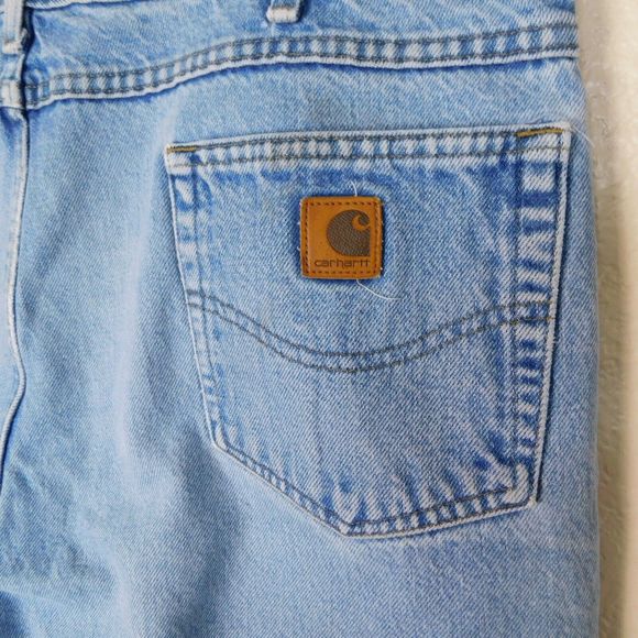 Carhartt Relaxed Fit Custom Art Jeans Size 40x30 5 Pocket Design Denim Logo - Picture 13 of 16
